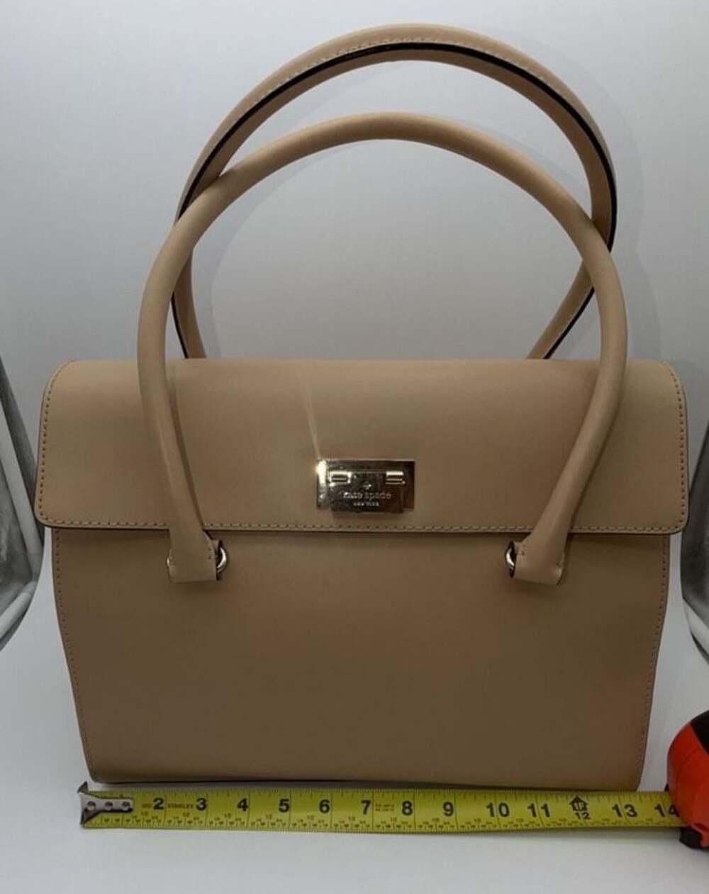 Kate Spade Harwood Place Sinclair Tan Leather Satchel Handbag